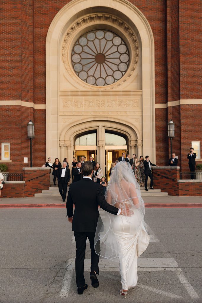 Bride and groom at the Cathedral of Our Lady of Perpetual Help